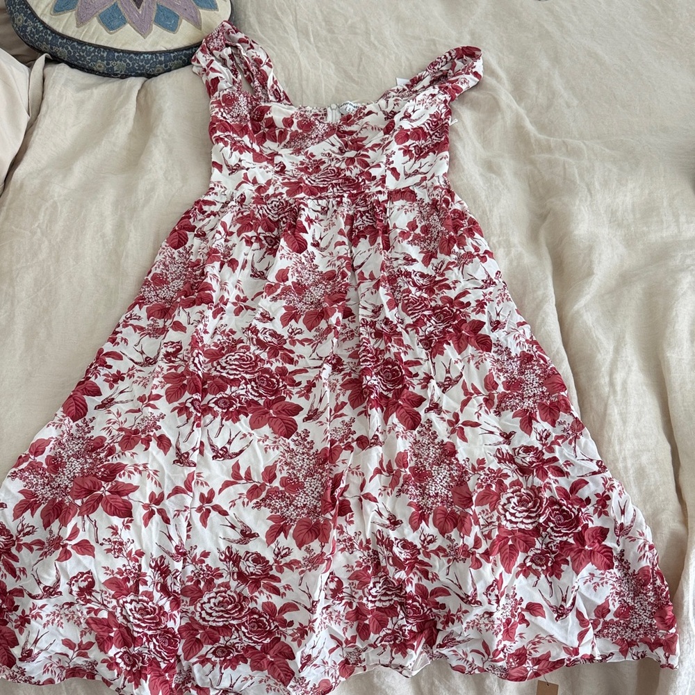 Reformation Red Floral Midi Dress